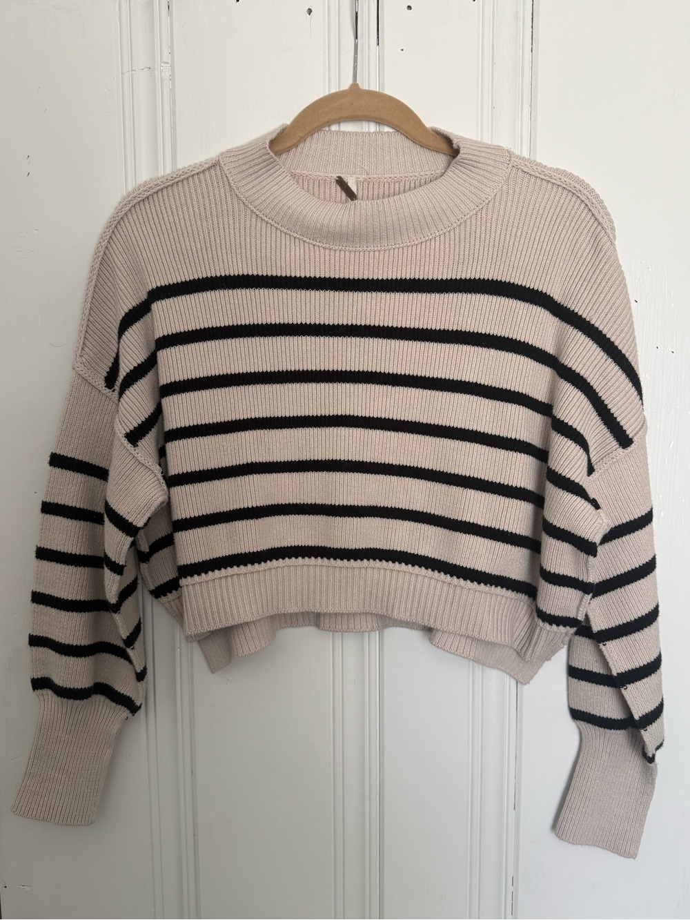 Free People Easy Street Stripe Crop Pullover Sweater